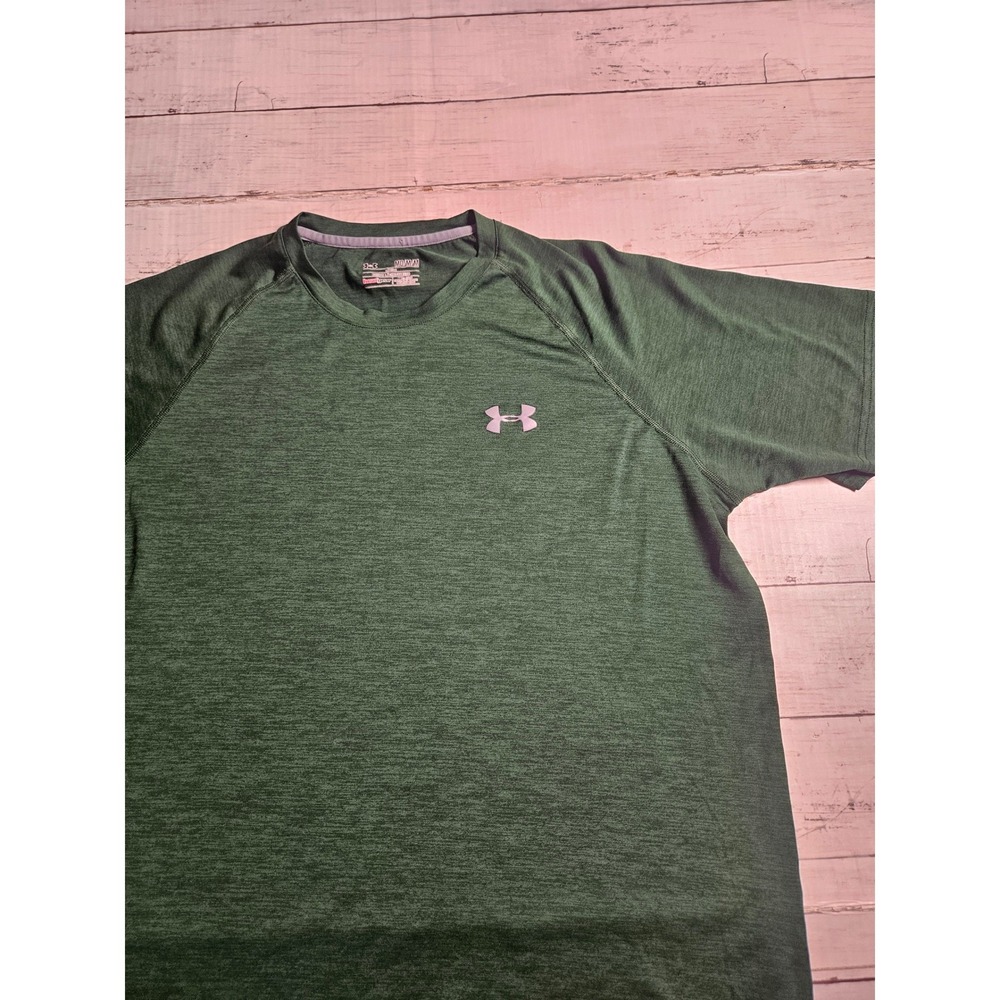 Under Armour HeatGear Mens Medium Green Heathered Short Sleeve Training T-Shirt